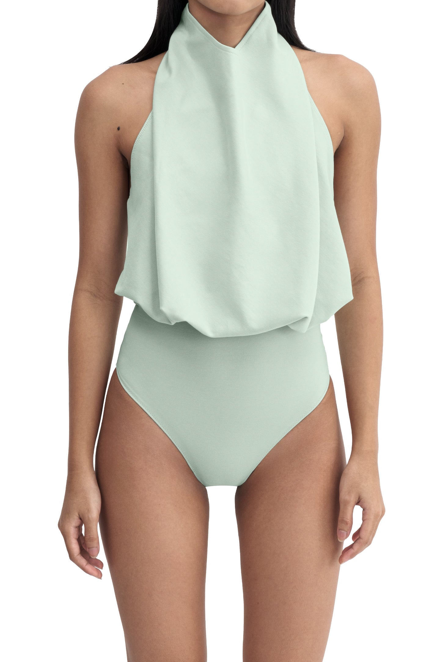 Draped Halter Bodysuit